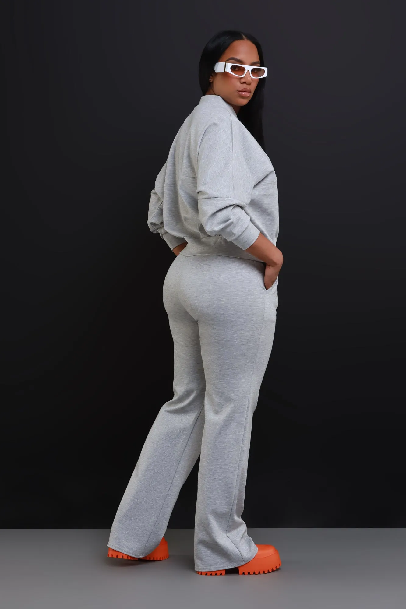 Take The Wheel Zip-Up Pants Set - Heather Grey sold by Swankaposh product image thumbnail 3