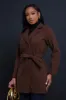 To The Future Wool Double Breasted Coat - Brown sold by Swankaposh