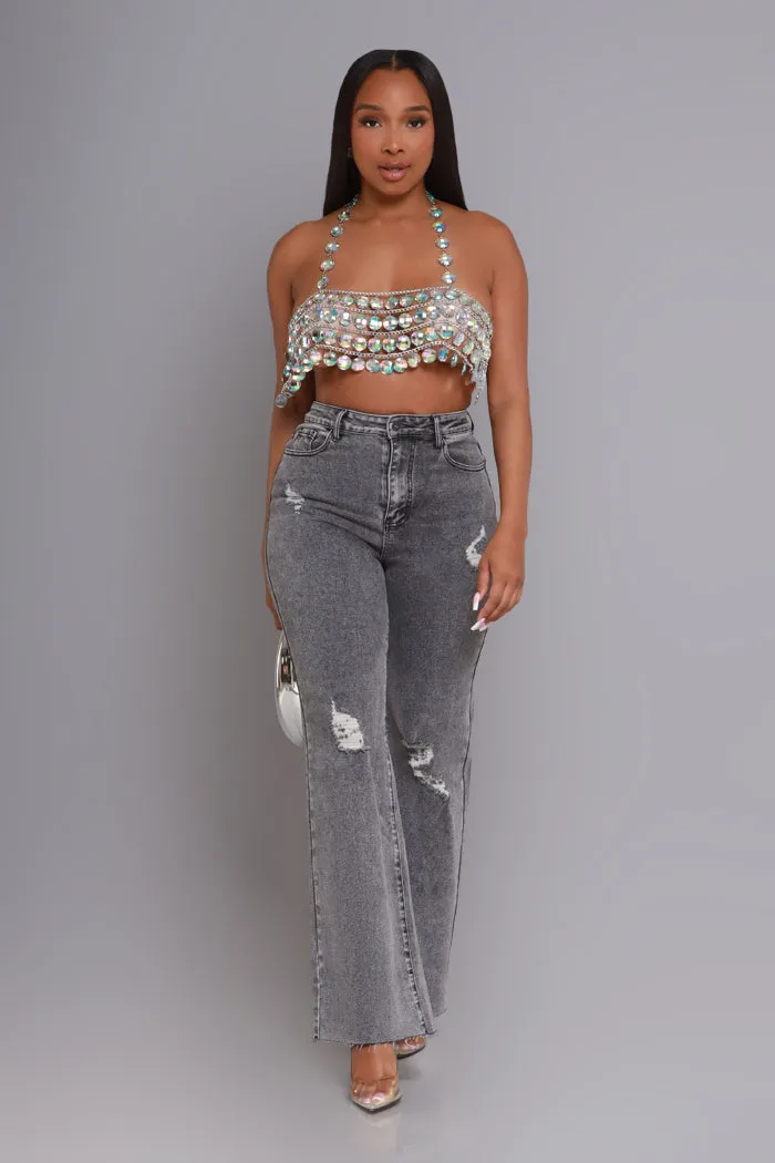 Crystallize Beaded Chandelier Crop Top - Clear sold by Swankaposh product image thumbnail 3