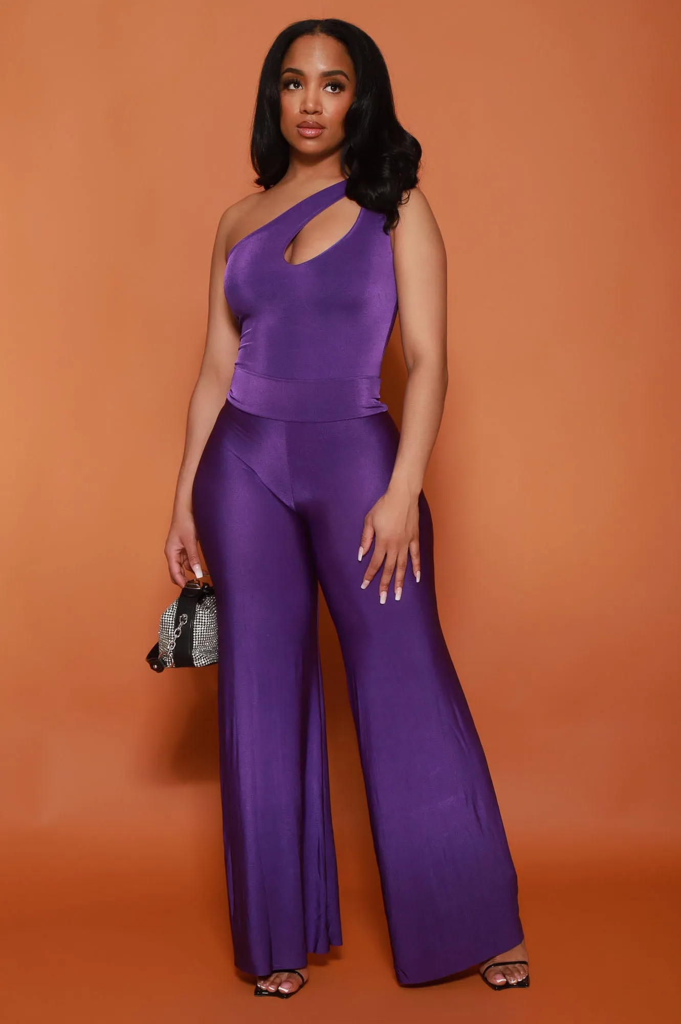 Smooth Talker High Waist BBL Palazzo Pants - Purple sold by Swankaposh