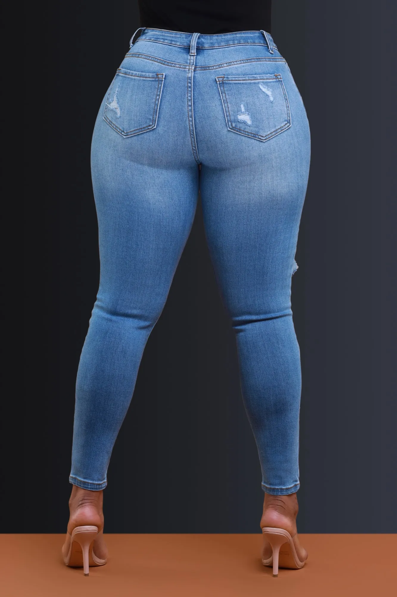 Fact Check Hourglass Distressed Skinny Jeans - Light Wash sold by Swankaposh product image thumbnail 2