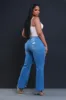 Beg For It Distressed Hourglass Straight Leg Jeans - Light Wash sold by Swankaposh