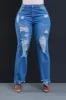 Beg For It Distressed Hourglass Straight Leg Jeans - Light Wash sold by Swankaposh
