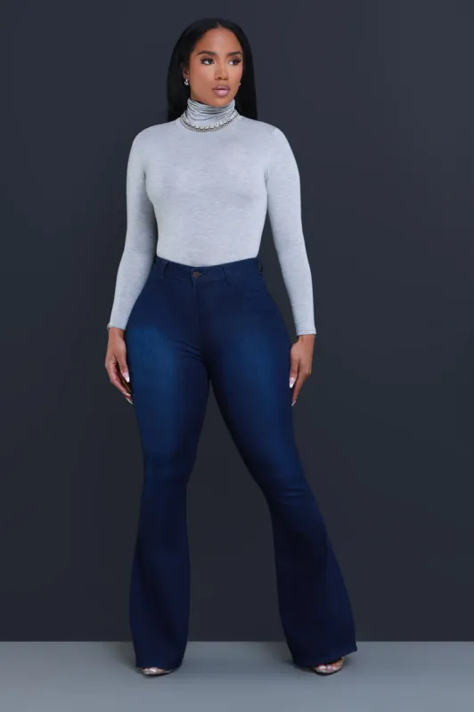 $15.99 Bing High Waist Stretchy Bell Bottom Jeans - Dark Wash sold by Swankaposh