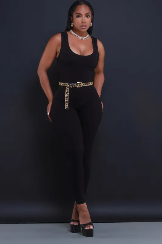 Cover Me Cellulite Deleter Sleeveless Jumpsuit - Black sold by Swankaposh