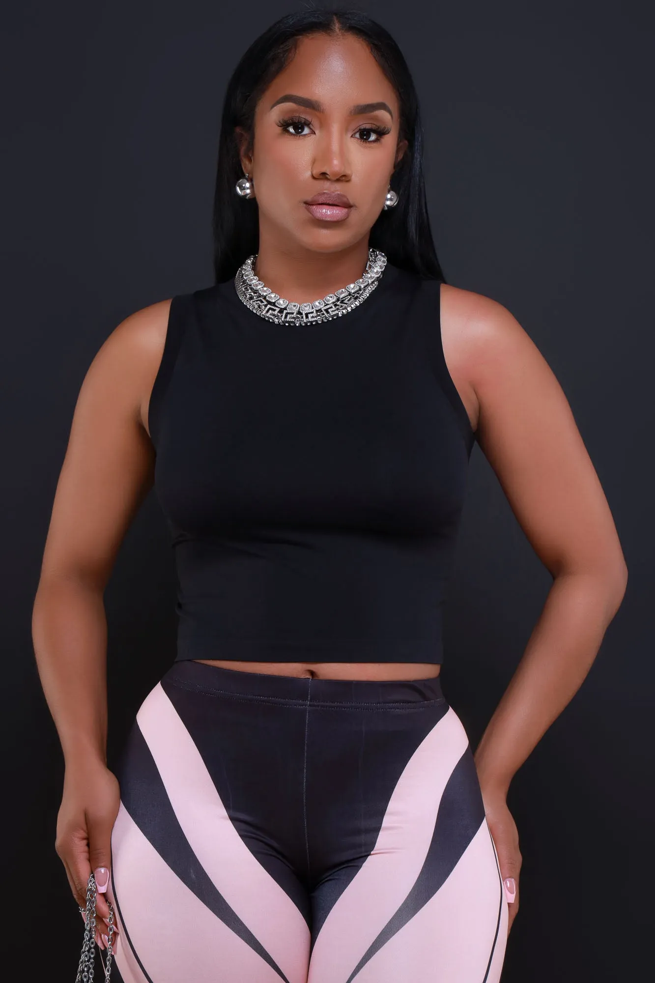 Re-Entry Sleeveless Crop Top - Black sold by Swankaposh