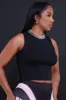 Re-Entry Sleeveless Crop Top - Black sold by Swankaposh