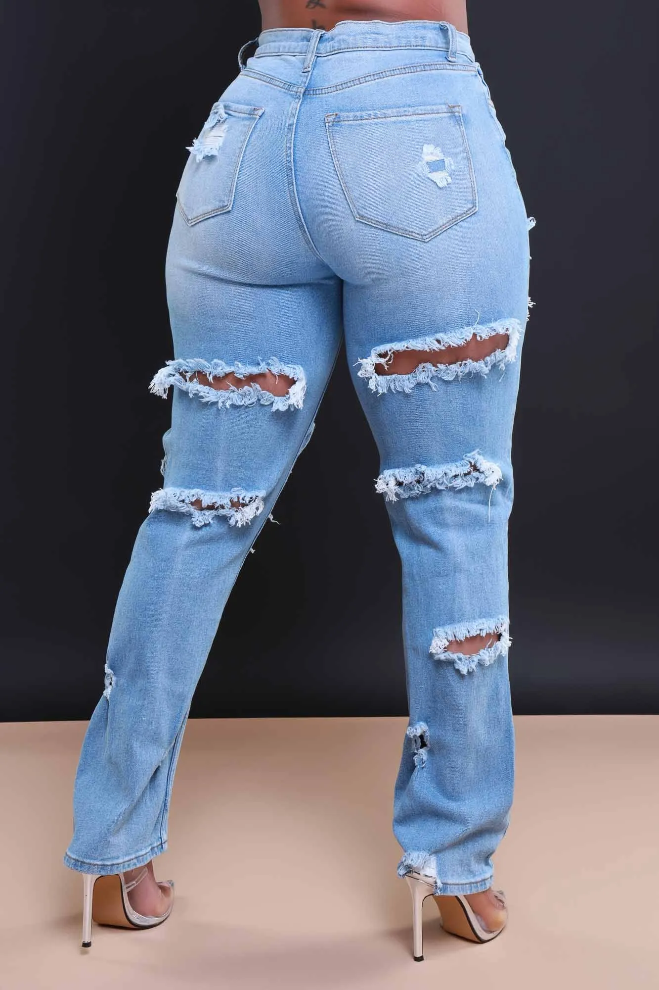 Pregame Distressed High Rise Jeans - Medium Wash sold by Swankaposh product image thumbnail 2