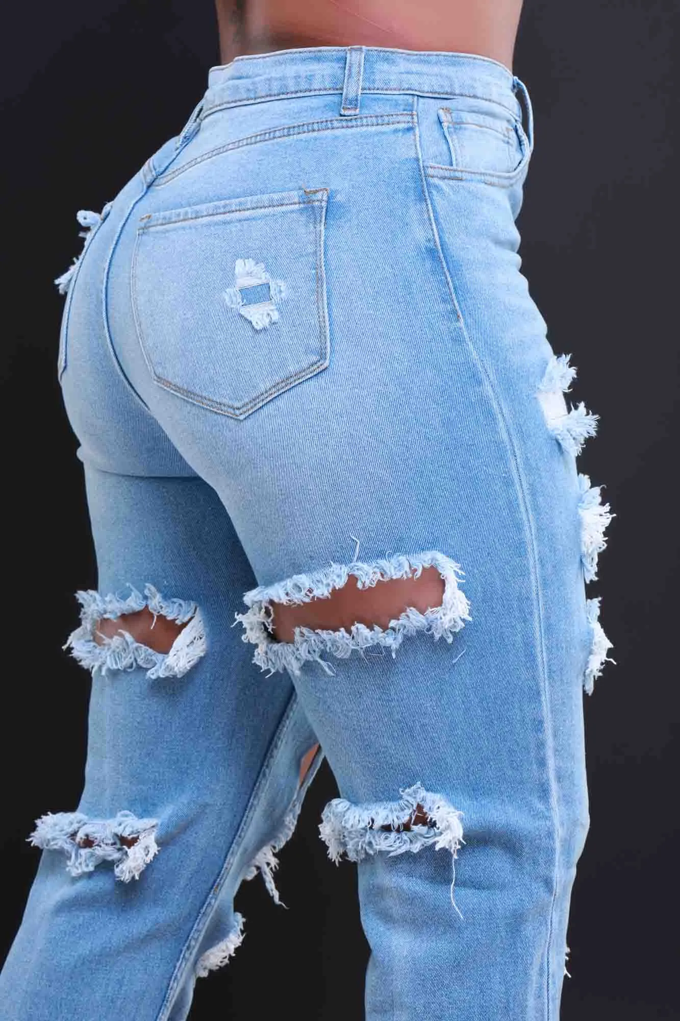 Pregame Distressed High Rise Jeans - Medium Wash sold by Swankaposh product image thumbnail 5