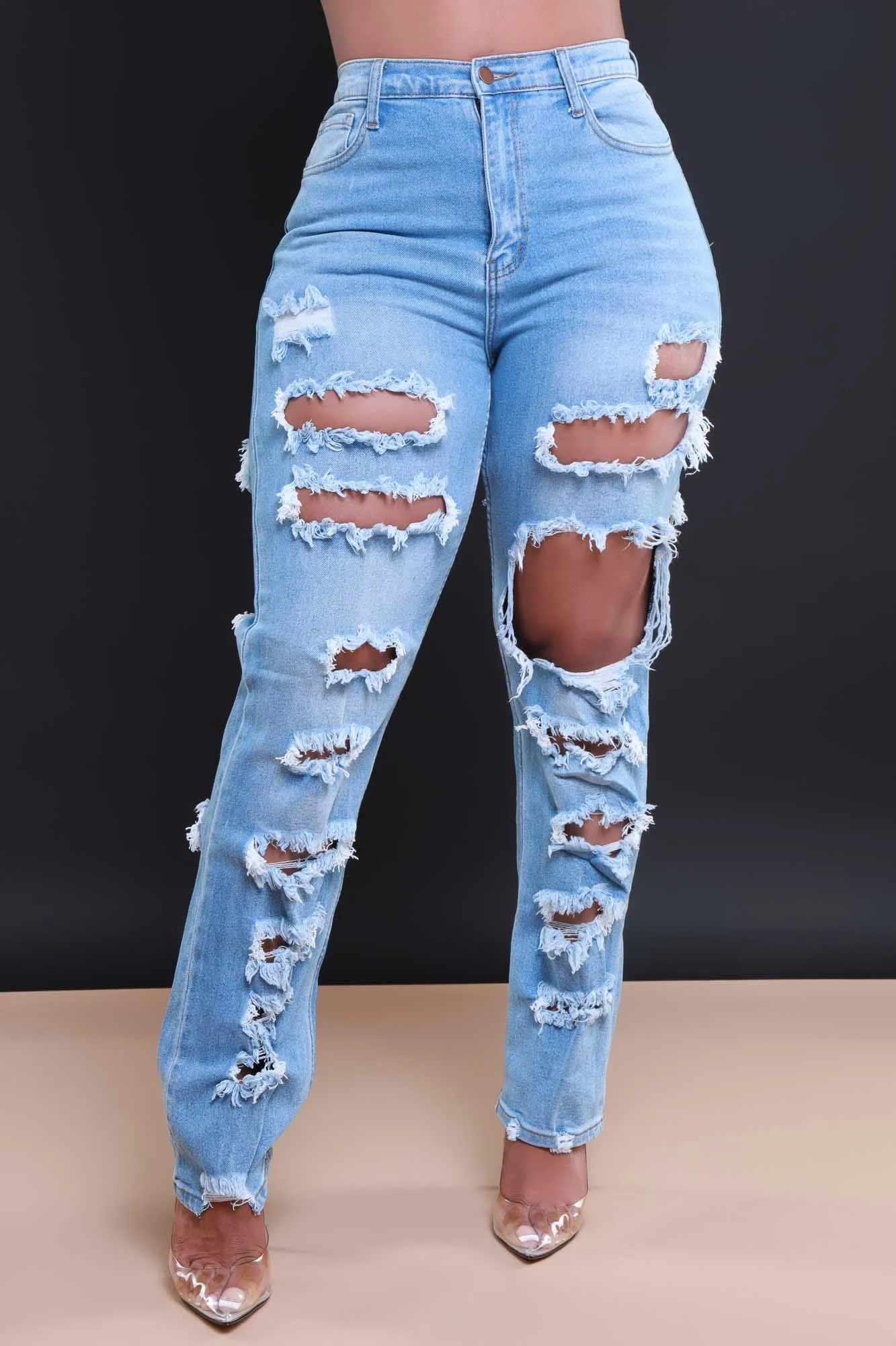 Pregame Distressed High Rise Jeans - Medium Wash sold by Swankaposh product image thumbnail 3