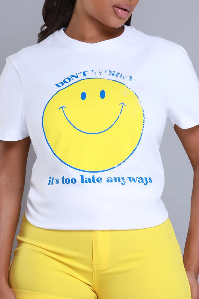 Don't Worry Graphic T-Shirt - White sold by Swankaposh