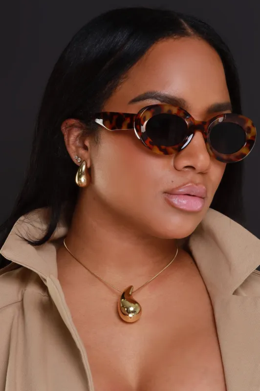 See You Out Retro Rounded Sunglasses - Brown sold by Swankaposh
