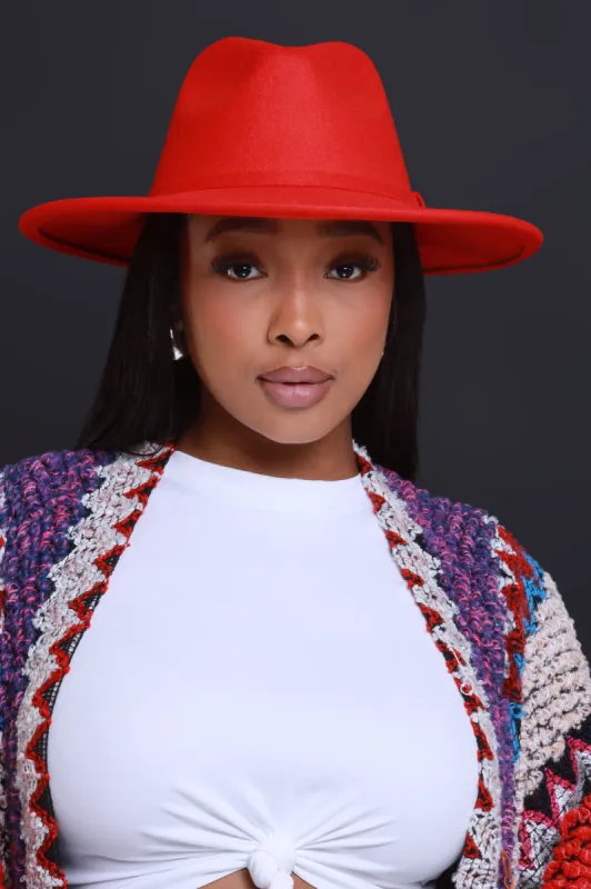 Looking Up Faux Wool Fedora - Red sold by Swankaposh