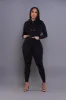 Just Vibing. Seamless Zip Up Legging Set - Black sold by Swankaposh
