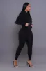 Just Vibing. Seamless Zip Up Legging Set - Black sold by Swankaposh