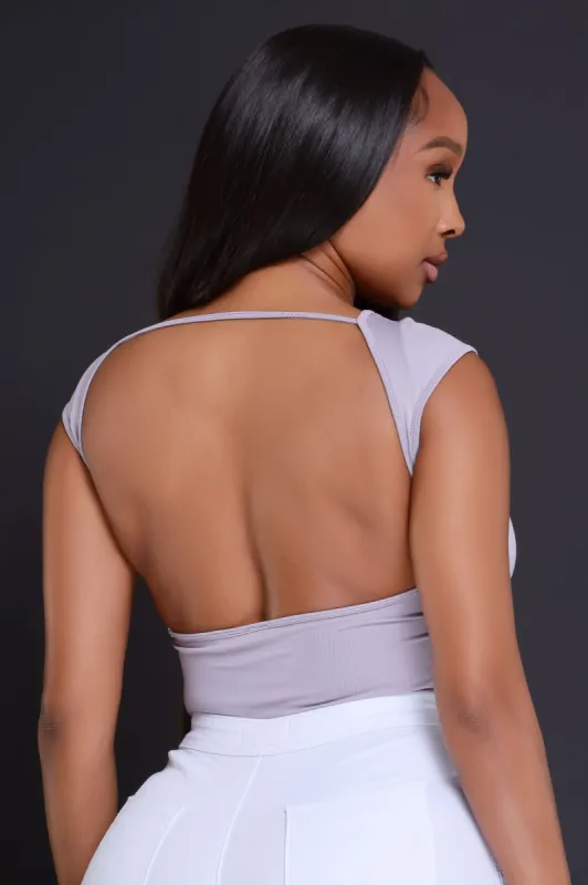 Entitled Open Back Seamless Crop Top - Grey sold by Swankaposh