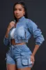Be Somebody Cropped Denim Jacket - Medium Wash sold by Swankaposh