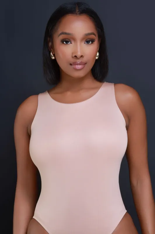 Another Life Sleeveless Bodysuit - Tan sold by Swankaposh