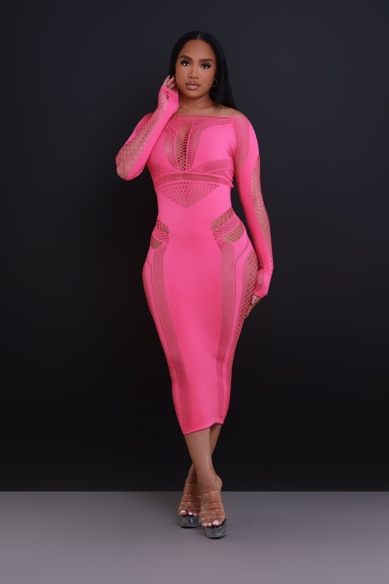 Baby Girl Laser Cut Seamless Maxi Dress - Pink sold by Swankaposh product image thumbnail 4