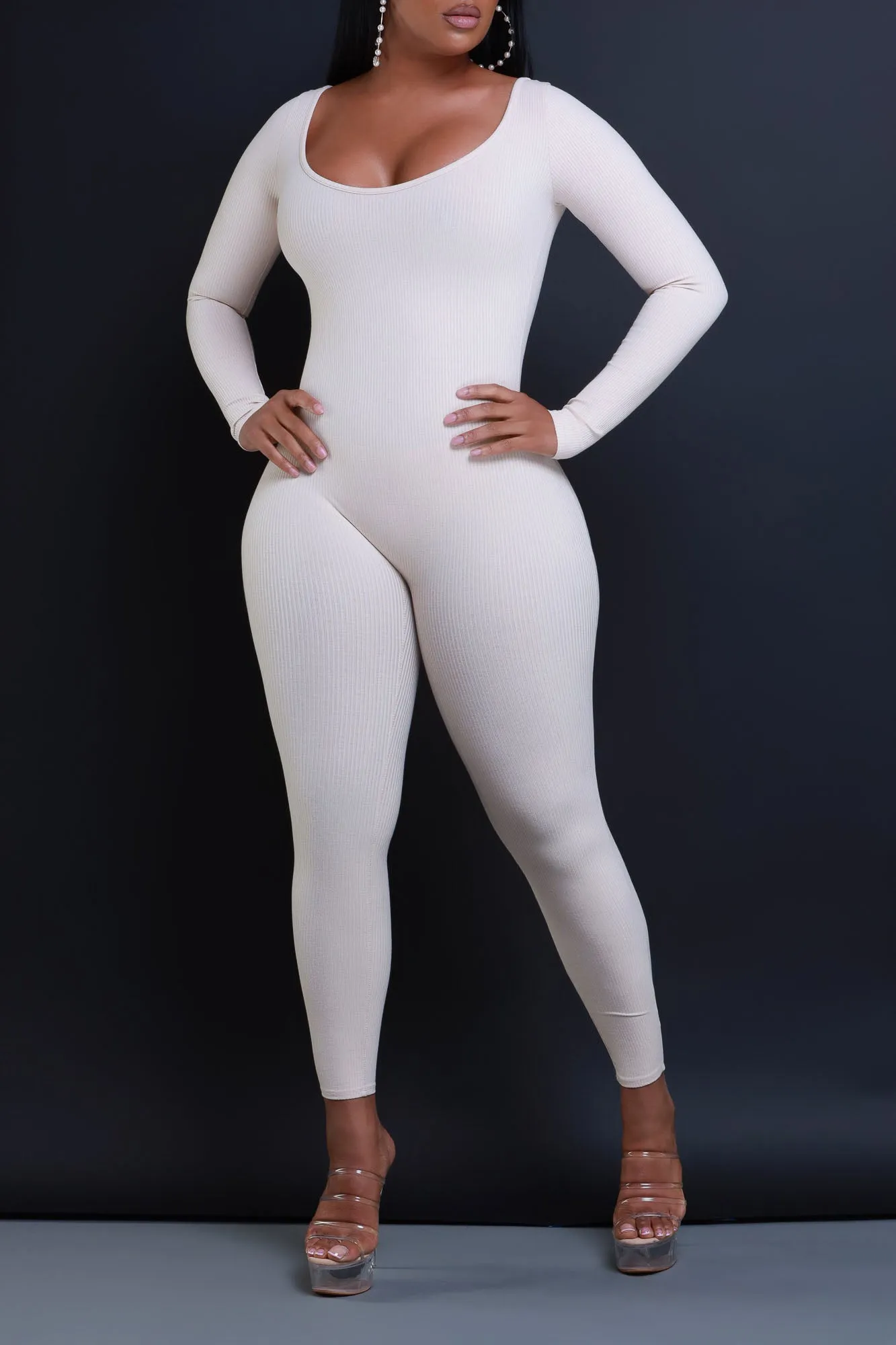 Anti-Hero Open Back Cellulite Deleter Jumpsuit - Cream sold by Swankaposh product image thumbnail 4