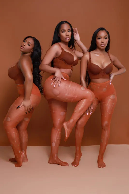 Attitude Holey Fishnet Stockings - Caramel sold by Swankaposh