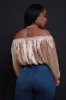 All For You Off The Shoulder Crop Top - Champagne sold by Swankaposh