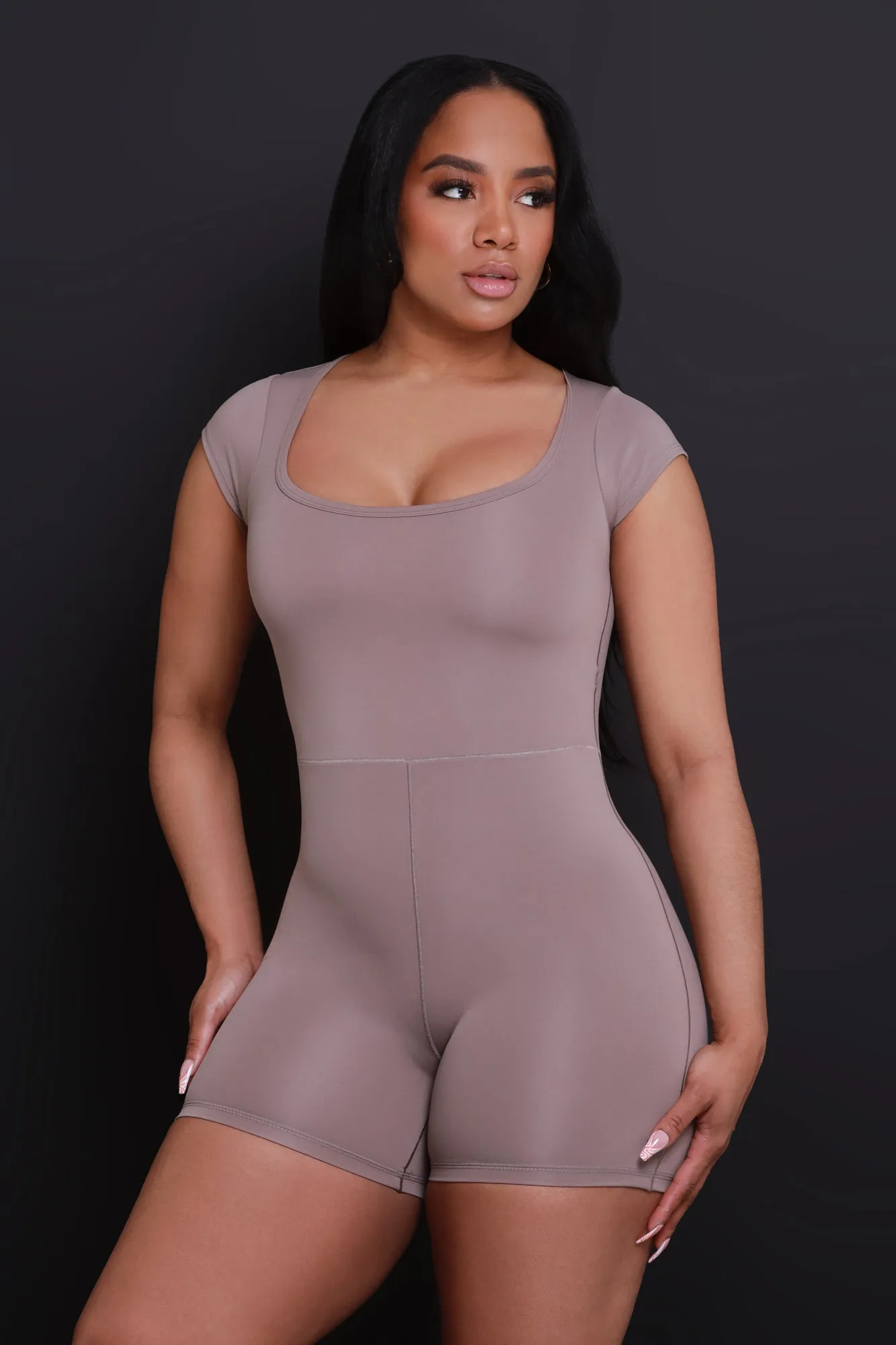 Turn Out NUW Cap Sleeve Romper - Ash sold by Swankaposh product image thumbnail 4