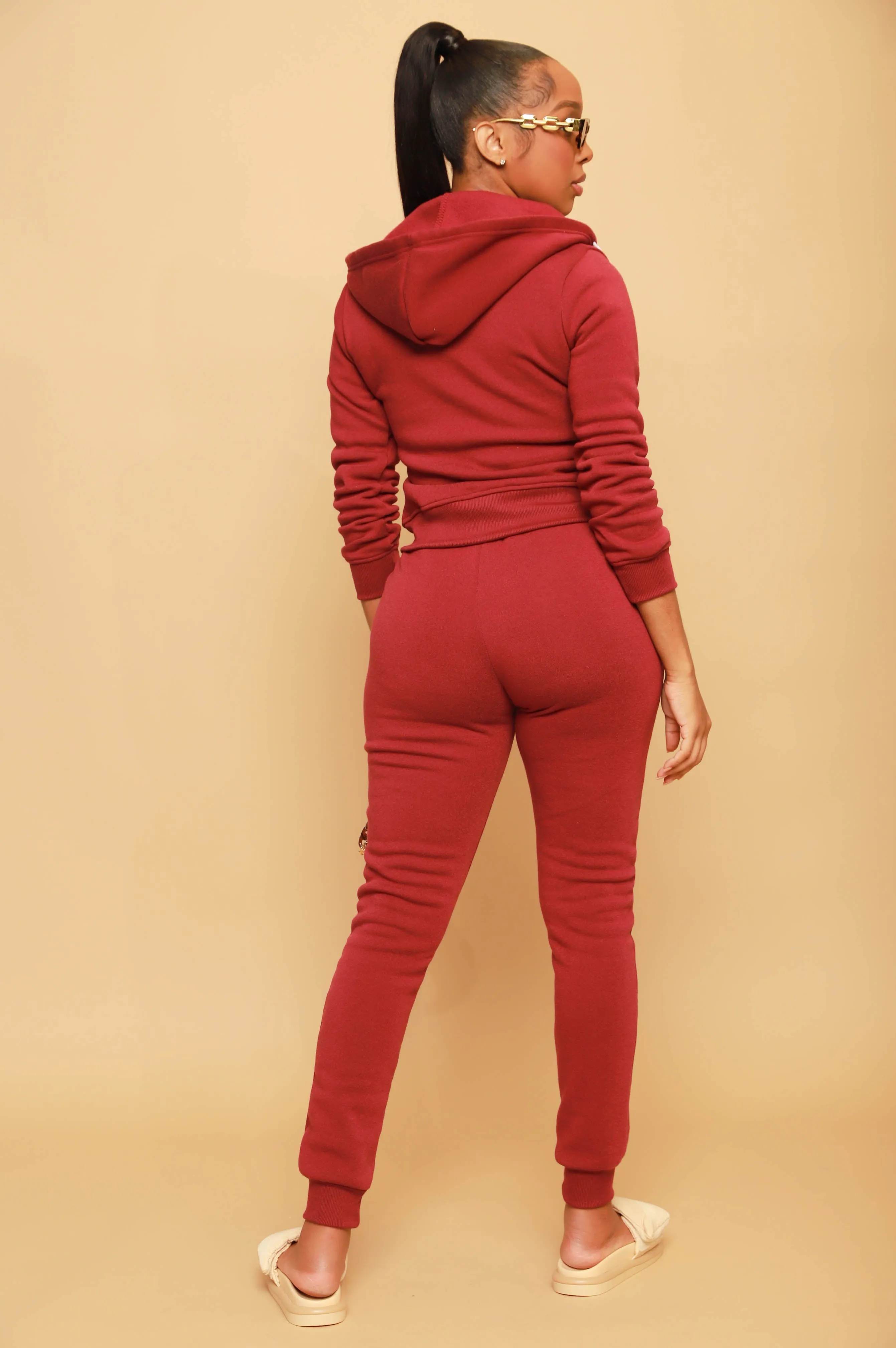 Like That Jogger Set - Burgundy sold by Swankaposh product image thumbnail 3
