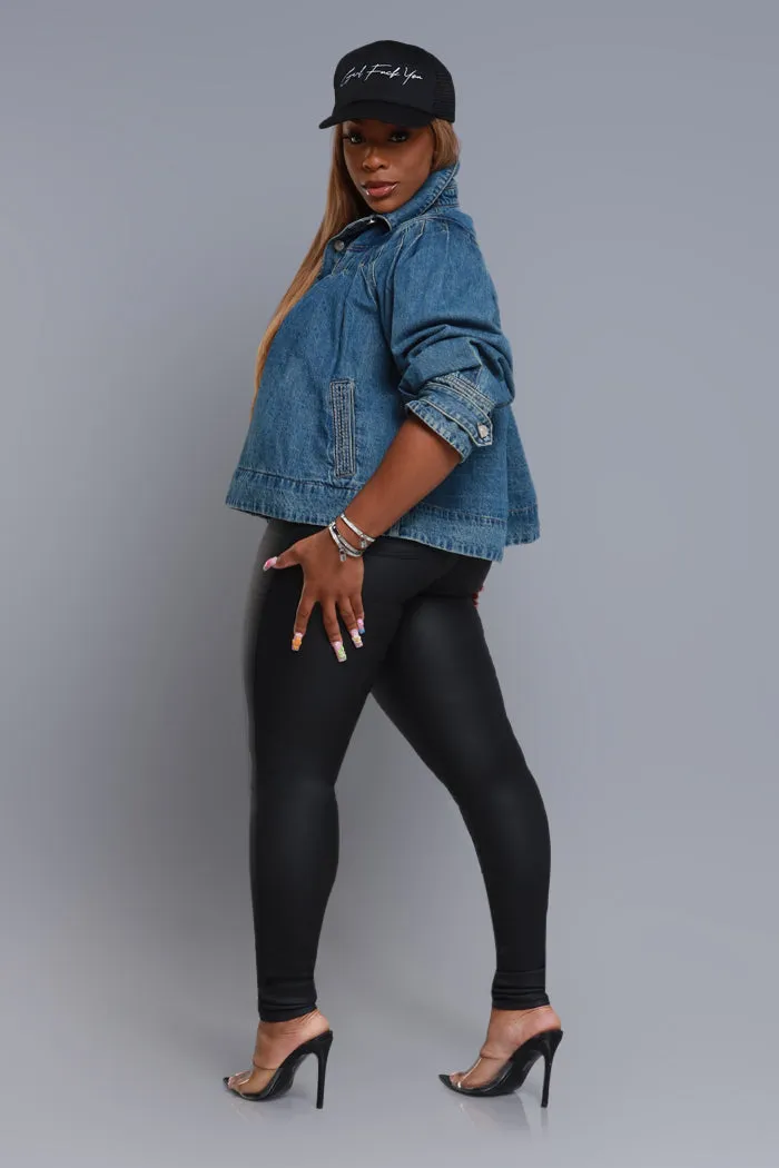 Show Of Hands Pleated Denim Jacket - Med Wash sold by Swankaposh product image thumbnail 4