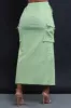We Cool High Rise Cargo Maxi Skirt - Green sold by Swankaposh