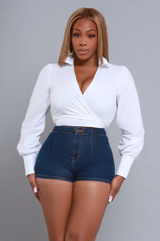 New Perspective Tie-Up Cropped Blouse - White sold by Swankaposh