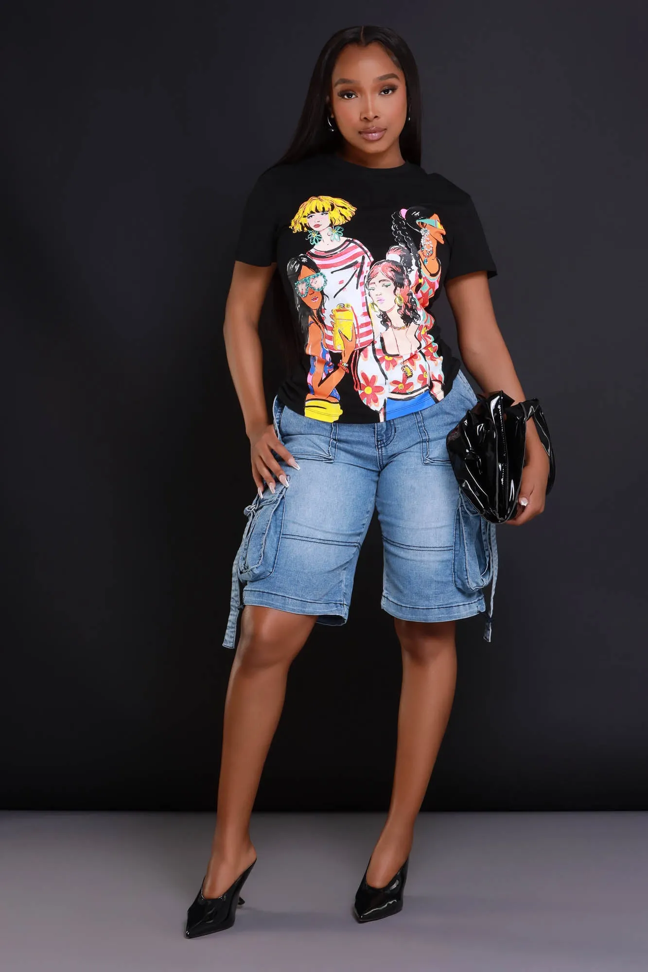 Group Text Embellished Graphic T-Shirt - Black sold by Swankaposh product image thumbnail 5