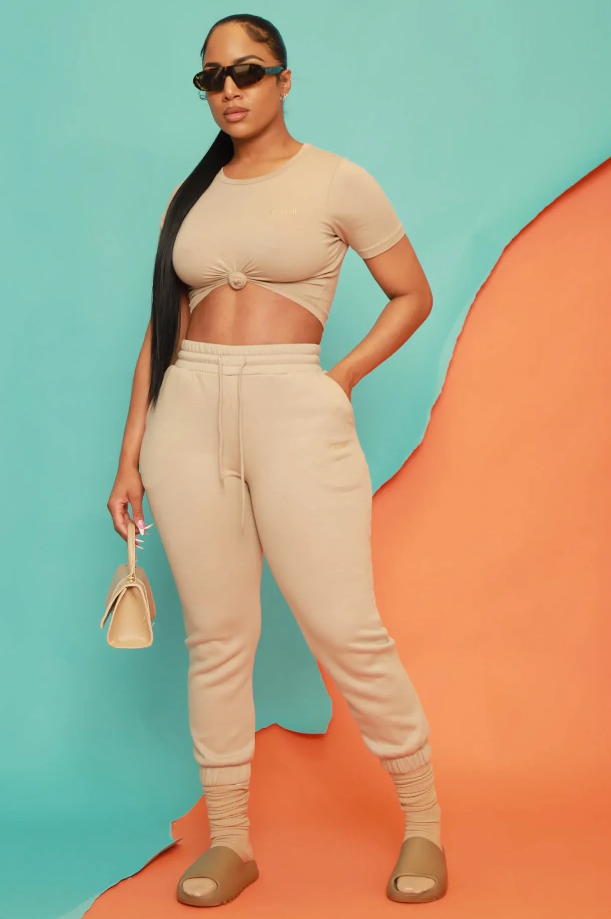 Swank Girls Only Embroidered Cropped T-Shirt - Ash Mocha sold by Swankaposh product image thumbnail 3