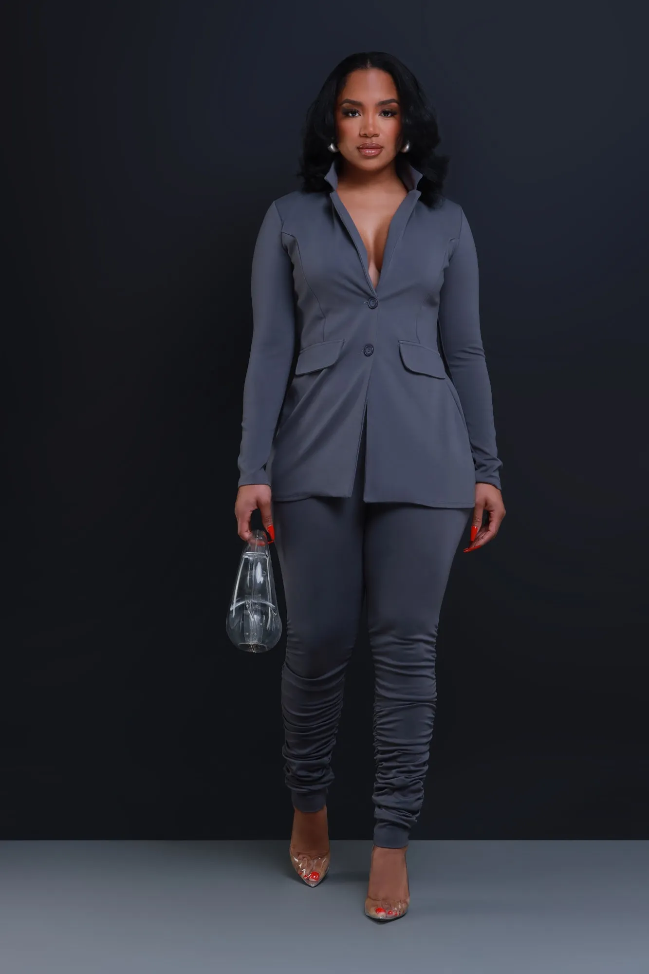 Now Or Never Ruched Leggings - Charcoal sold by Swankaposh