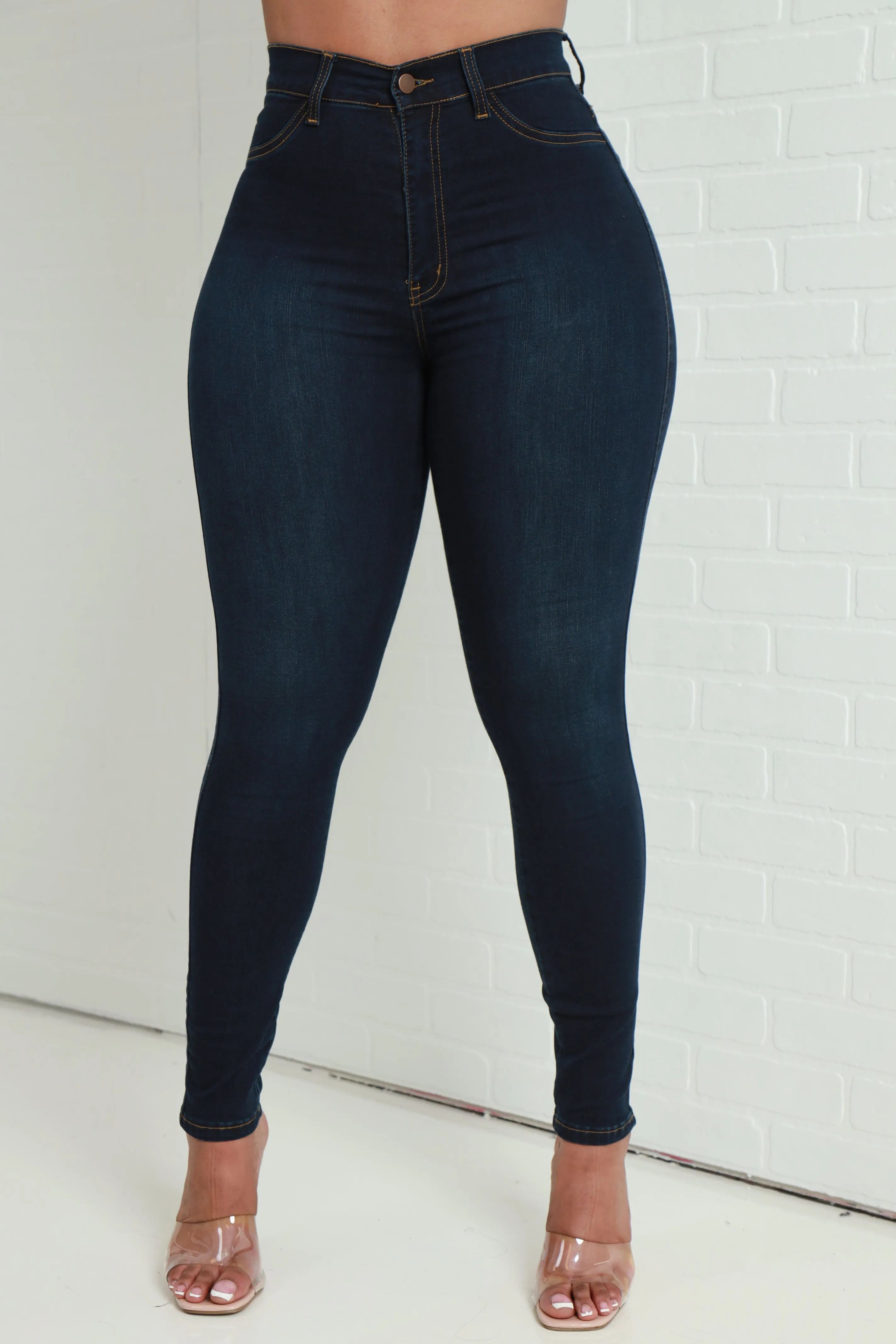 Every Morning Hourglass High Rise Stretchy Jeans - Dark Wash sold by Swankaposh product image thumbnail 4