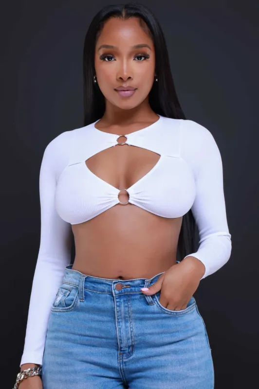 Don't Take It Cut Out Crop Top - White sold by Swankaposh