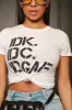 IDK, IDC Print T-Shirt - White/Black sold by Swankaposh