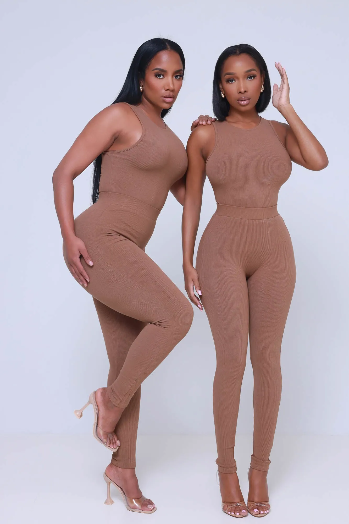 Top Of The Line Cellulite Deleter Sleeveless Ribbed Top - Mocha sold by Swankaposh product image thumbnail 2