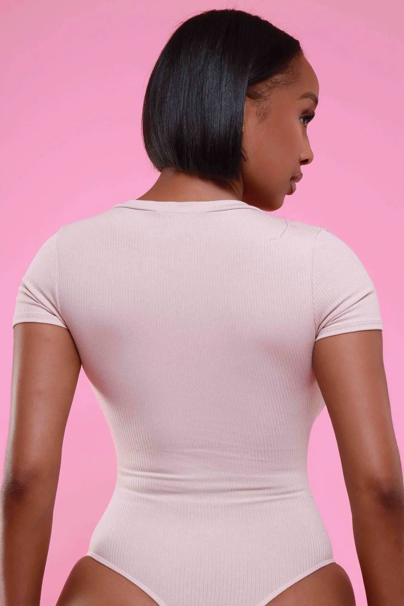 Get Low Cellulite Deleter V-Neck Ribbed Bodysuit - Oyster sold by Swankaposh product image thumbnail 3