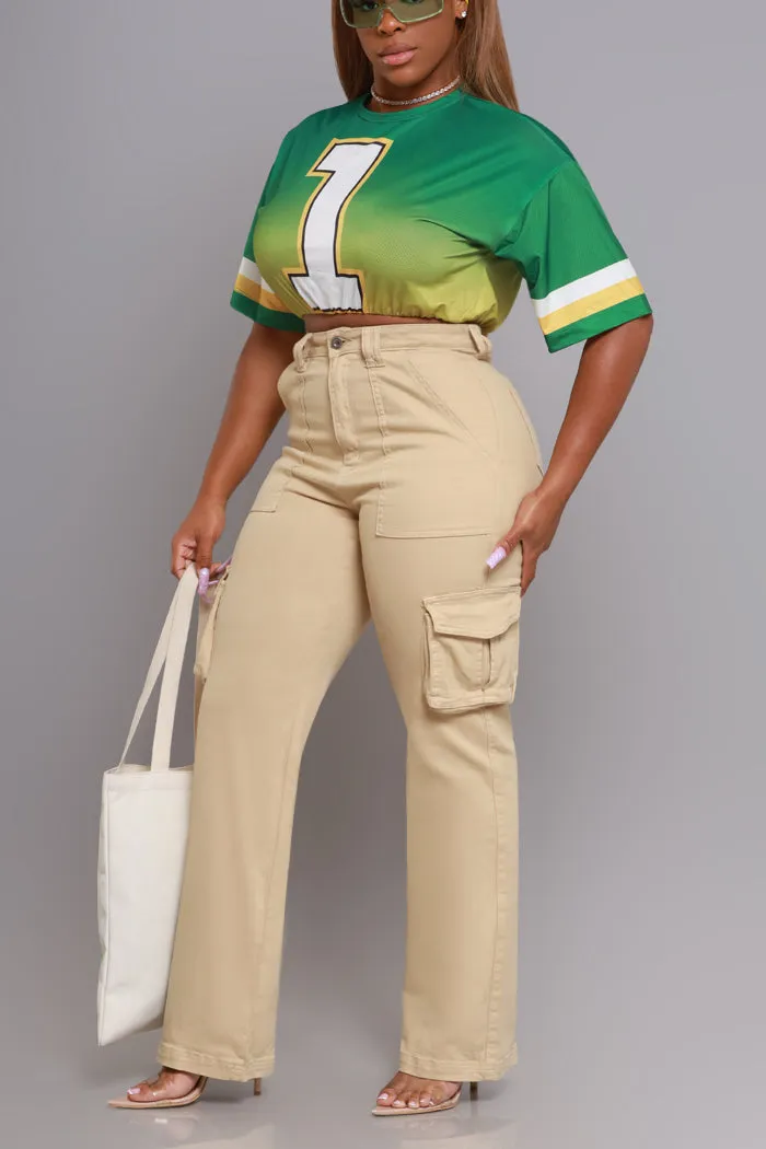 Add It Up High Rise Cargo Pants - Khaki sold by Swankaposh product image thumbnail 3
