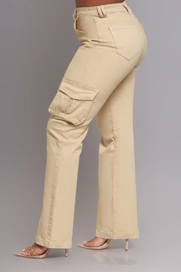 Add It Up High Rise Cargo Pants - Khaki sold by Swankaposh product image thumbnail 5