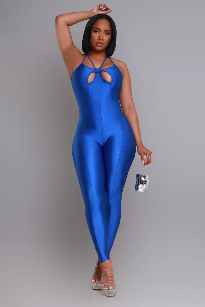 Body On Me Cut Out Halter Jumpsuit - Royal Blue sold by Swankaposh