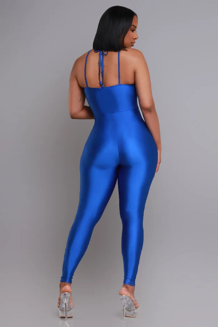 Body On Me Cut Out Halter Jumpsuit - Royal Blue sold by Swankaposh product image thumbnail 2