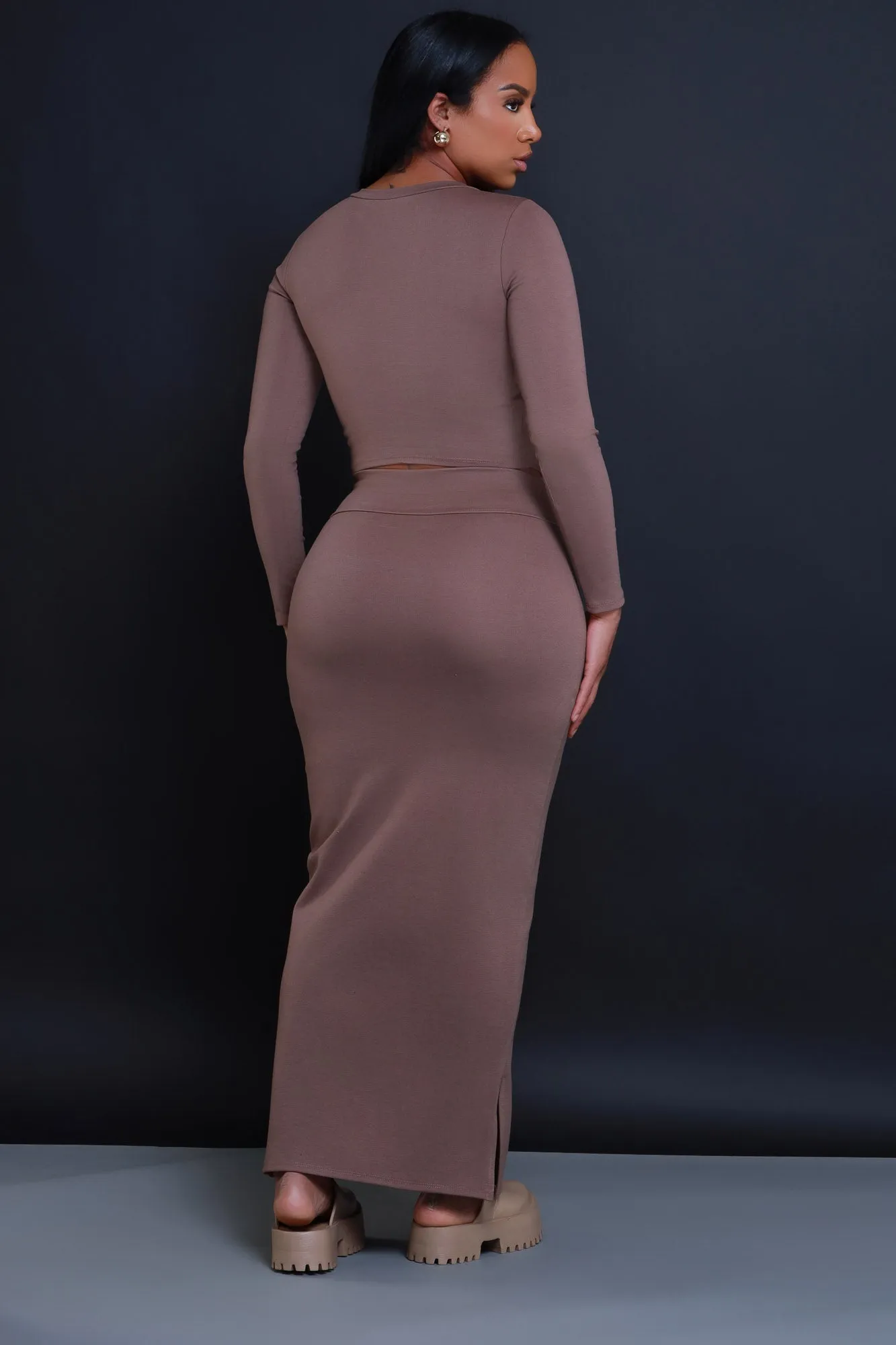 Cross Your Mind Maxi Skirt Set - Brown sold by Swankaposh product image thumbnail 3