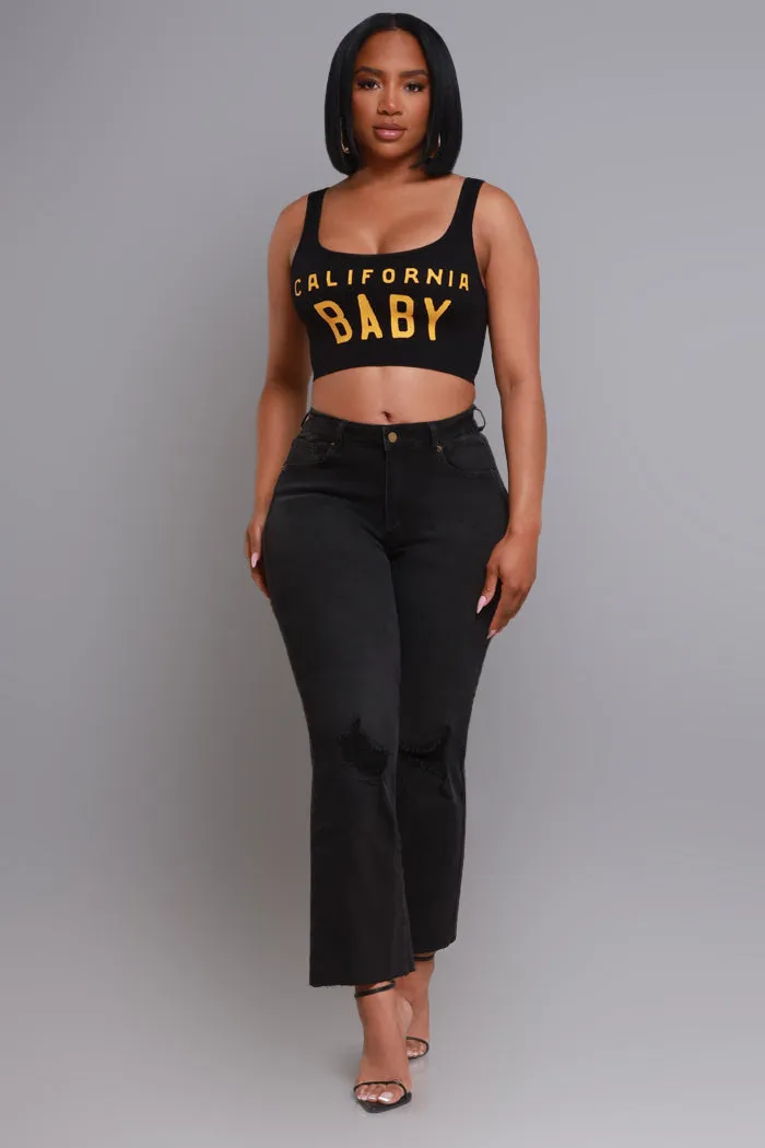 Night Shift High Rise Distressed Hourglass Cropped Jeans - Black sold by Swankaposh product image thumbnail 4