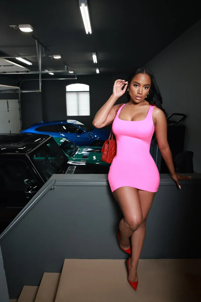 Second Skin Sculpting Open Back Mini Dress - Fuchsia sold by Swankaposh