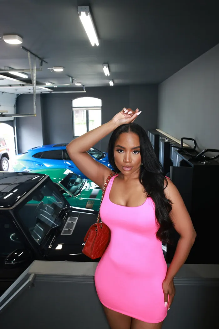 Second Skin Sculpting Open Back Mini Dress - Fuchsia sold by Swankaposh product image thumbnail 4