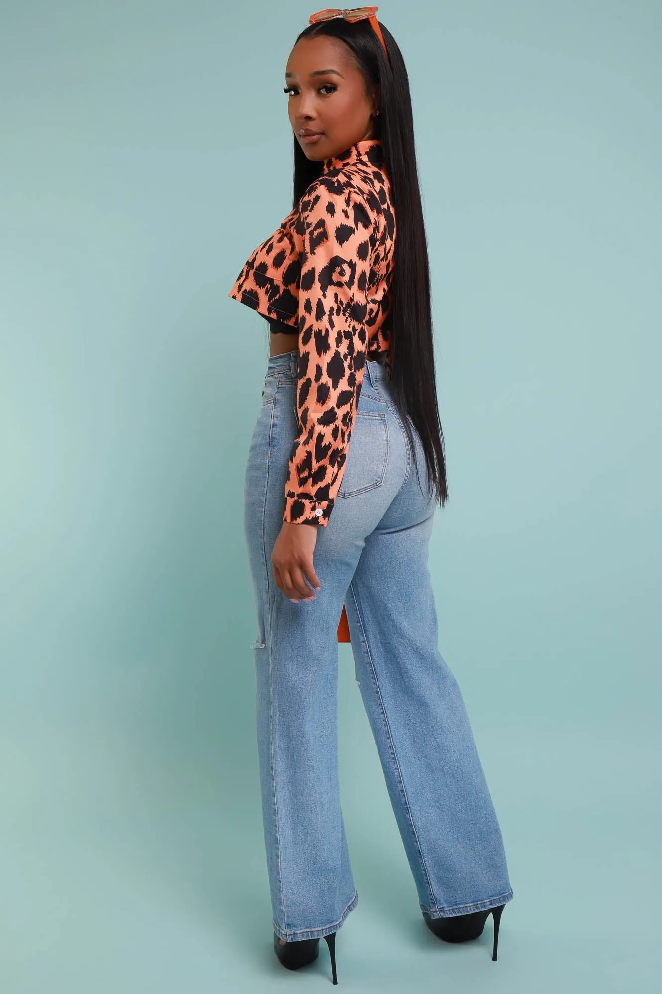 Best In The Game Print Crop Top - Orange/Black sold by Swankaposh product image thumbnail 4