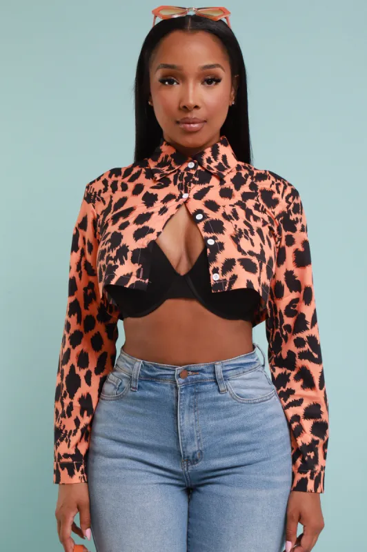 Best In The Game Print Crop Top - Orange/Black sold by Swankaposh