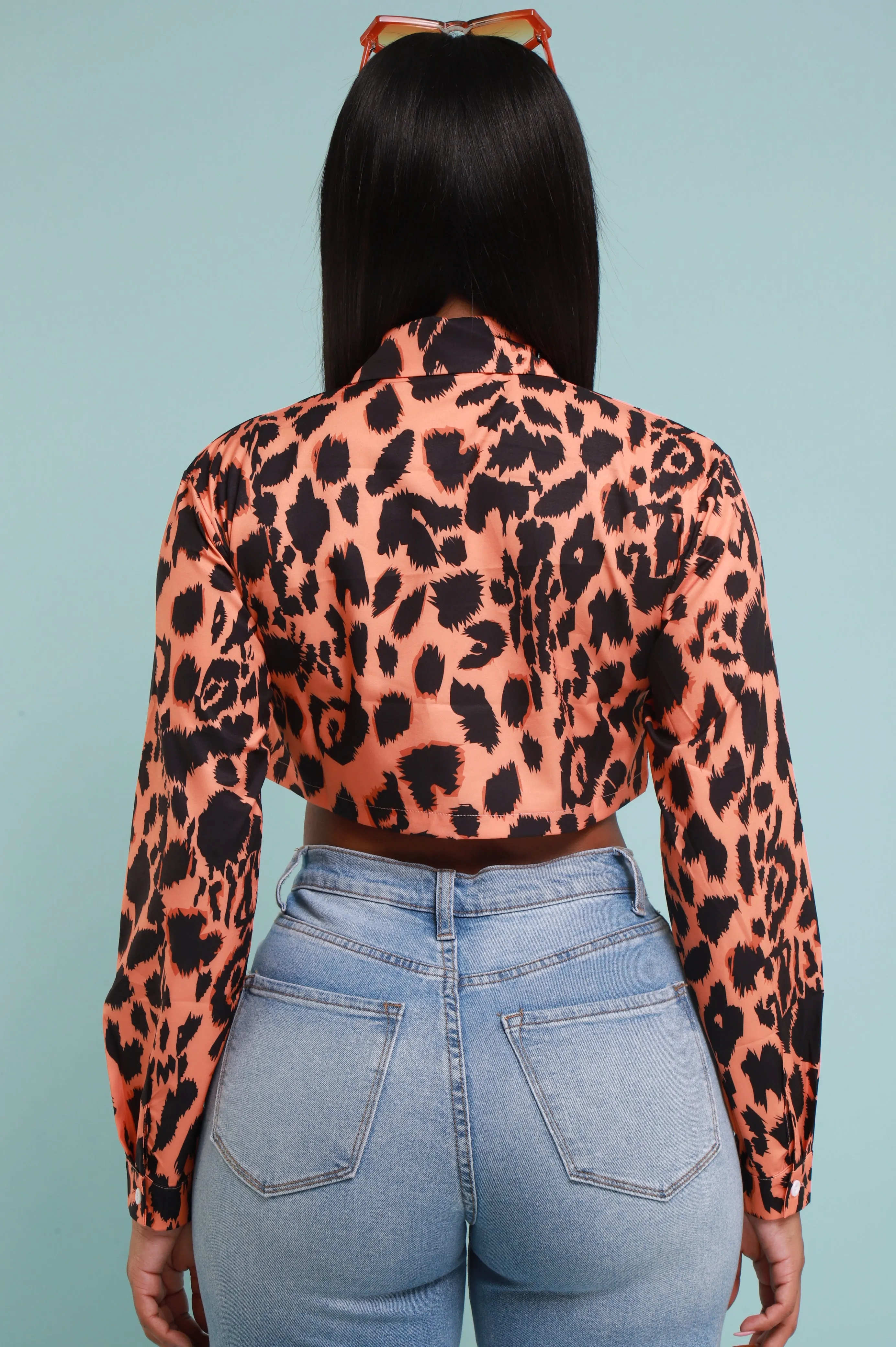 Best In The Game Print Crop Top - Orange/Black sold by Swankaposh product image thumbnail 3